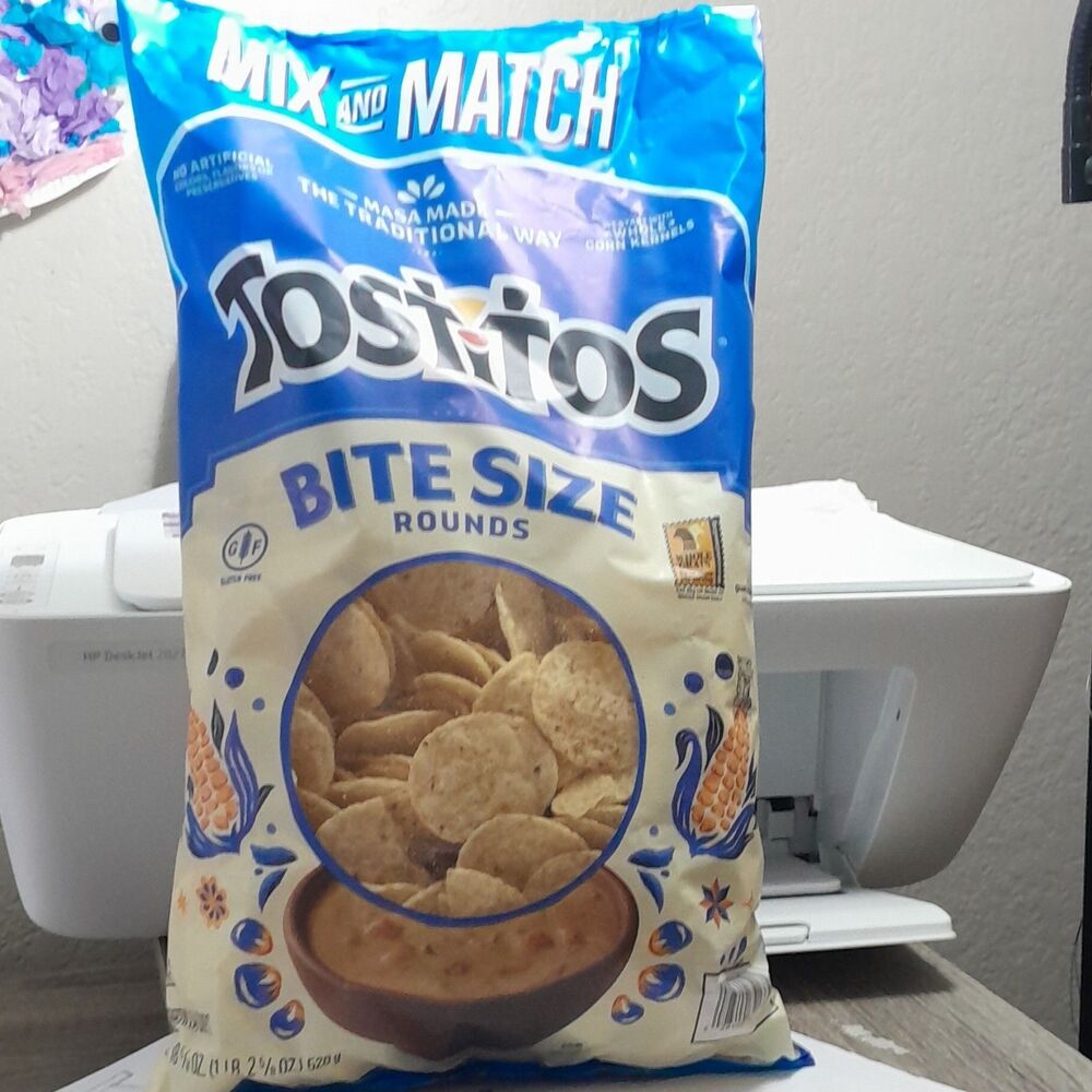 Tostitos Bite Size Rounds Tortilla Chips Gluten Free 520 g Single Bag 25AUG2026
